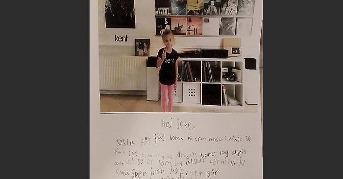 Vilma 7 år fick inte gå på Kents konsert! Svaret hon får ifrån sångaren? UNDERBART! Vilma 7 år fick inte gå på Kents konsert! Svaret hon får ifrån sångaren? UNDERBART!